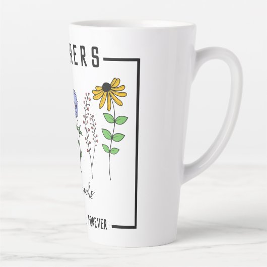 先生は、永遠に野生の花を育てる種子を植える カフェラテマグ (右)