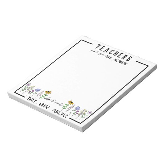 先生は、永遠に野生の花を育てる種子を植える ノートパッド (回転)