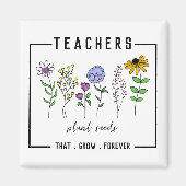 先生は、永遠に野生の花を育てる種子を植える マグネット (正面)