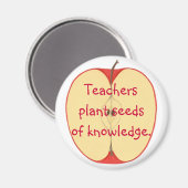 先生は、知識の種子を植え、リンゴ磁石 マグネット (正面/裏面)