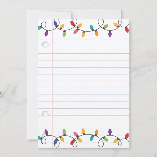 先生へのギフトカードホルダー メリー&ブライトクリスマス 招待状 (裏面)