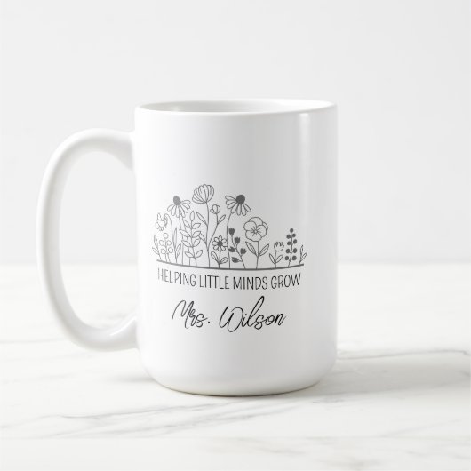 先生へのギフト 先生への感謝を込めた名入れカップ コーヒーマグカップ (左)