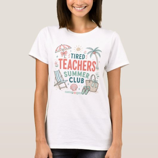 先生へのギフト 夏休み ビーチ 春休み Tシャツ (正面)