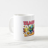 先生へのギフト | 花柄の先生 コーヒーマグカップ (正面左)