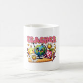 先生へのギフト | 花柄の先生 コーヒーマグカップ (中央)
