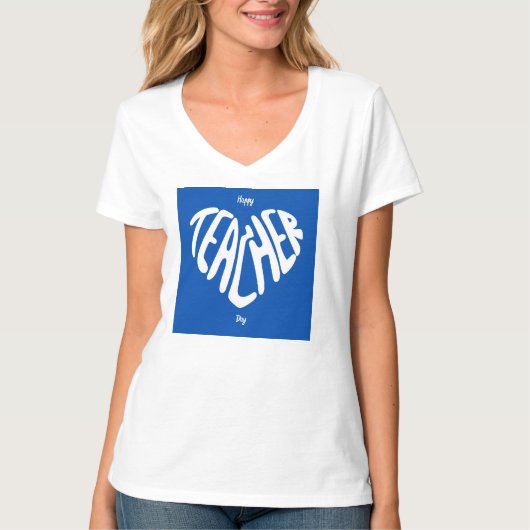 先生へのプレゼントに最適なHappy Teacher's Day Tシャツ (正面)