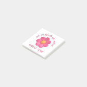 先生への励まし ピンクの花 かわいい女の子 ポストイット (アングル)