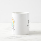 先生への感謝を込めて 学校の文房具 虹色 カスタム コーヒーマグカップ (中央)