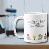 先生への感謝 Teach Inspire Repeat カスタム コーヒーマグカップ