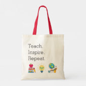先生への感謝 Teach Inspire Repeat カスタム トートバッグ (裏面)