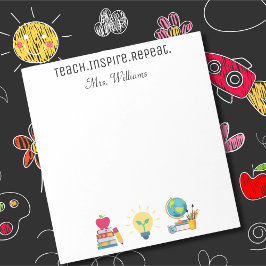先生への感謝 Teach Inspire Repeat カスタム ノートパッド
