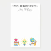 先生への感謝 Teach Inspire Repeat カスタム ポストイット (正面)