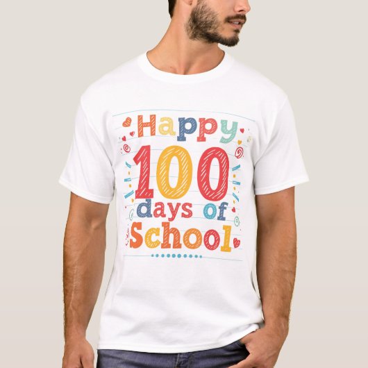 先生への100日目の学校生活お祝いギフト Tシャツ (正面)