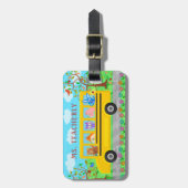 先生またはバス運転手かわいい動物|の名前をカスタムする ラゲッジタグ (正面縦)