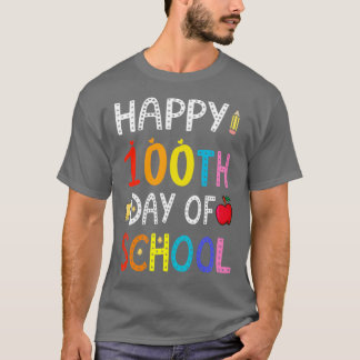 先生または子供のための学校の幸せ100日幸せ Tシャツ