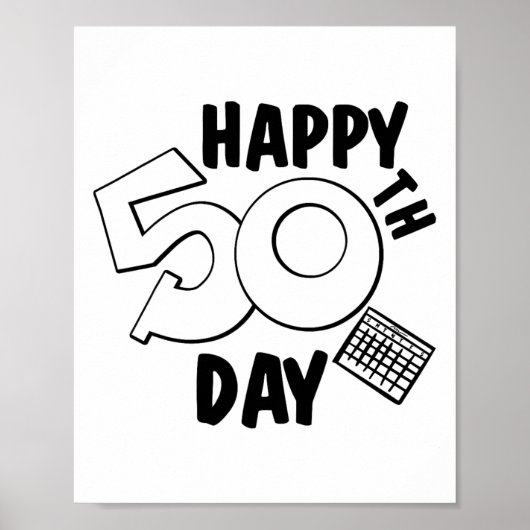先生または子供の生徒のための50日目の学校 ポスター (正面)