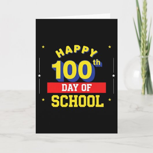 先生または生徒のための楽しい100日目の学校 _ カード (正面)