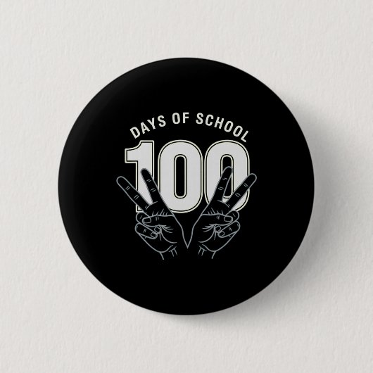 先生または生徒のための100日目の楽しい学校 _ 缶バッジ (正面)