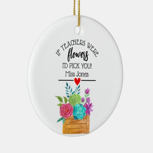 先生もしは花を私はあなたに贈り物を選んだ セラミックオーナメント (右)