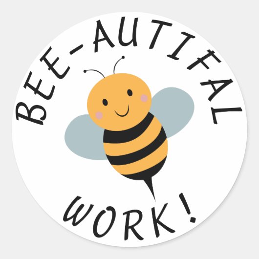 先生やる気を起こさせるステッカー – おもしろい Bee Sticker ラウンドシール (正面)