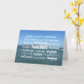 先生やる気を起こさせるワードアート カード (黄色い花)