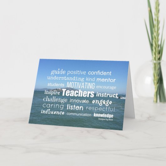 先生やる気を起こさせるワードアート カード (正面)