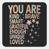 先生やる気を起こさせる初日新学期 スクエアシール (正面)