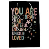 先生やる気を起こさせる初日新学期 ミディアムペーパーバッグ (正面)