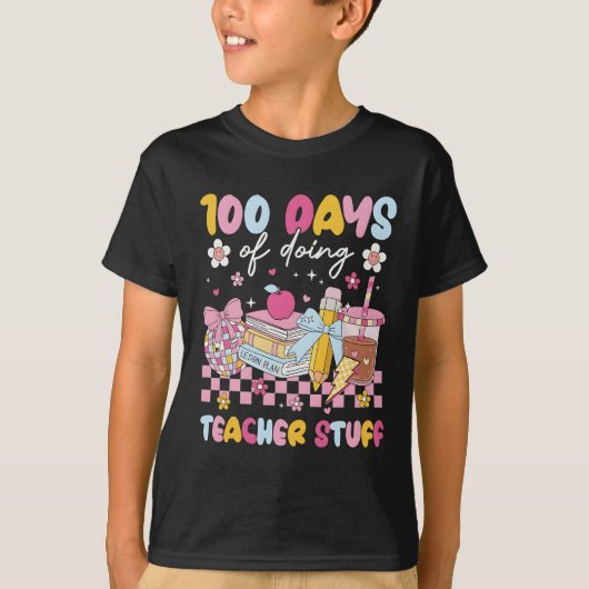 先生らしいことをして100日間の可愛い学校デザイン Tシャツ (正面)
