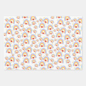 先生りんご賞味明るいカラフルかわいい ラッピングペーパーシート (正面2)