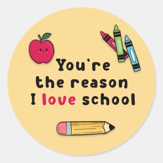 先生を愛する理由 感謝の気持ちを伝える教師へのプレゼント ラウンドシール (正面)