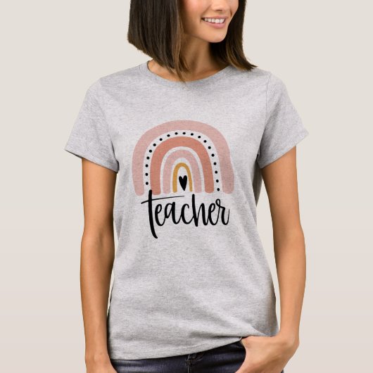 先生を愛で励ますギフト 虹 Tシャツ (正面)