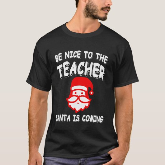 先生を敬え サンタクロース クリスマス ホリデー Tシャツ (正面)