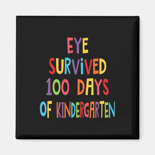 先生アイ生き延び100日の幼稚園児 マグネット (正面)