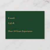 先生アシスタント – 濃い緑（オレンジ色） 名刺 (裏面)