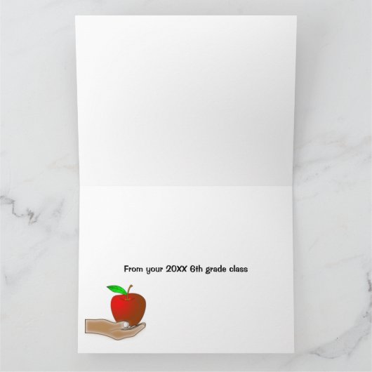 先生アップルありがとうジャンボサイズ カード (内部)