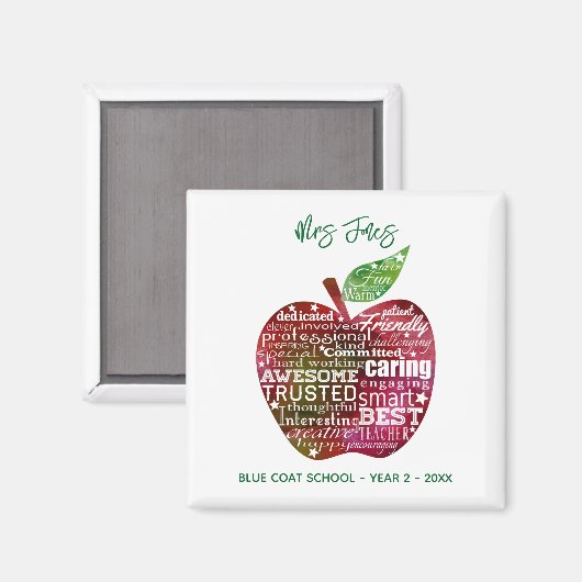 先生アップルクリスマスプレゼント感謝マグネット マグネット (正面/裏面)