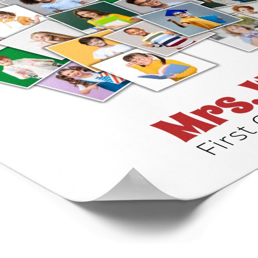 先生アップルコラージュ先生のギフト21写真 ポスター (角)