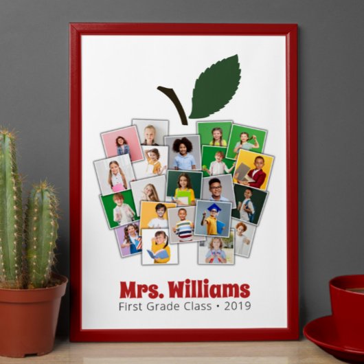 先生アップルコラージュ先生のギフト21写真 ポスター