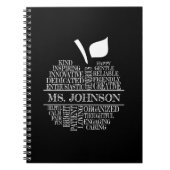 先生アップルタイポグラフィ白黒 ノートブック (正面)