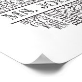 先生アップルタイポグラフィII白黒 ポスター (角)