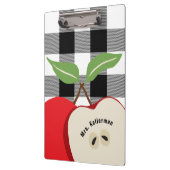 先生アップルホワイトバッファロープレイドモノグラムの名 クリップボード (左)