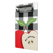 先生アップルホワイトバッファロープレイドモノグラムの名 ミニクリップボード (アングル2)