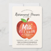 先生アップルリタイアメントディナーミント招待状 招待状 (正面)