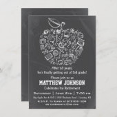 先生アップルリタイアメントパーティの招待状 招待状 (正面/裏面)