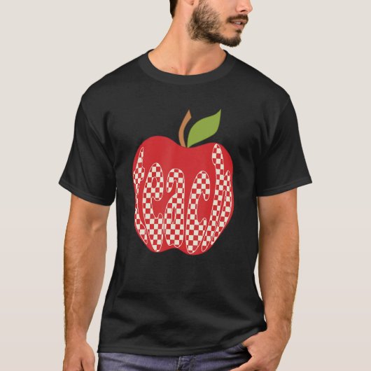 先生アップル新学期先生評価 Tシャツ (正面)