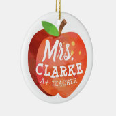 先生アップル|名前をカスタムする セラミックオーナメント (右)