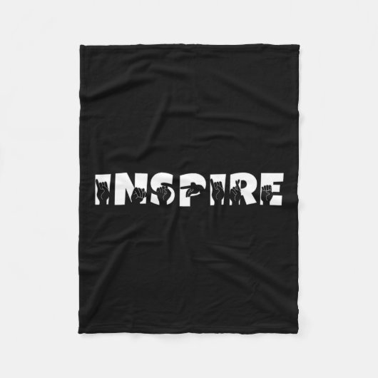 先生アメリカ手話ろう認識度 フリースブランケット (正面)