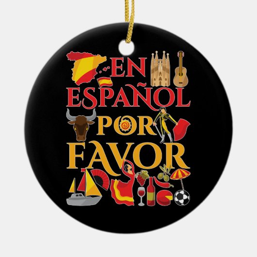先生アンスペインのスペインポアフライト セラミックオーナメント (正面)