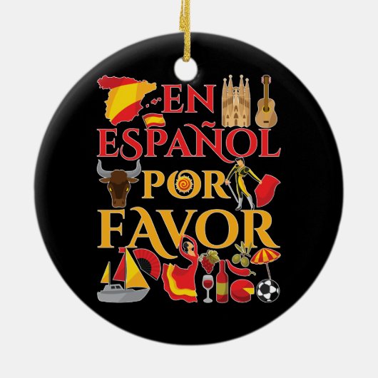 先生アンスペインのスペインポアフライト セラミックオーナメント (裏面)